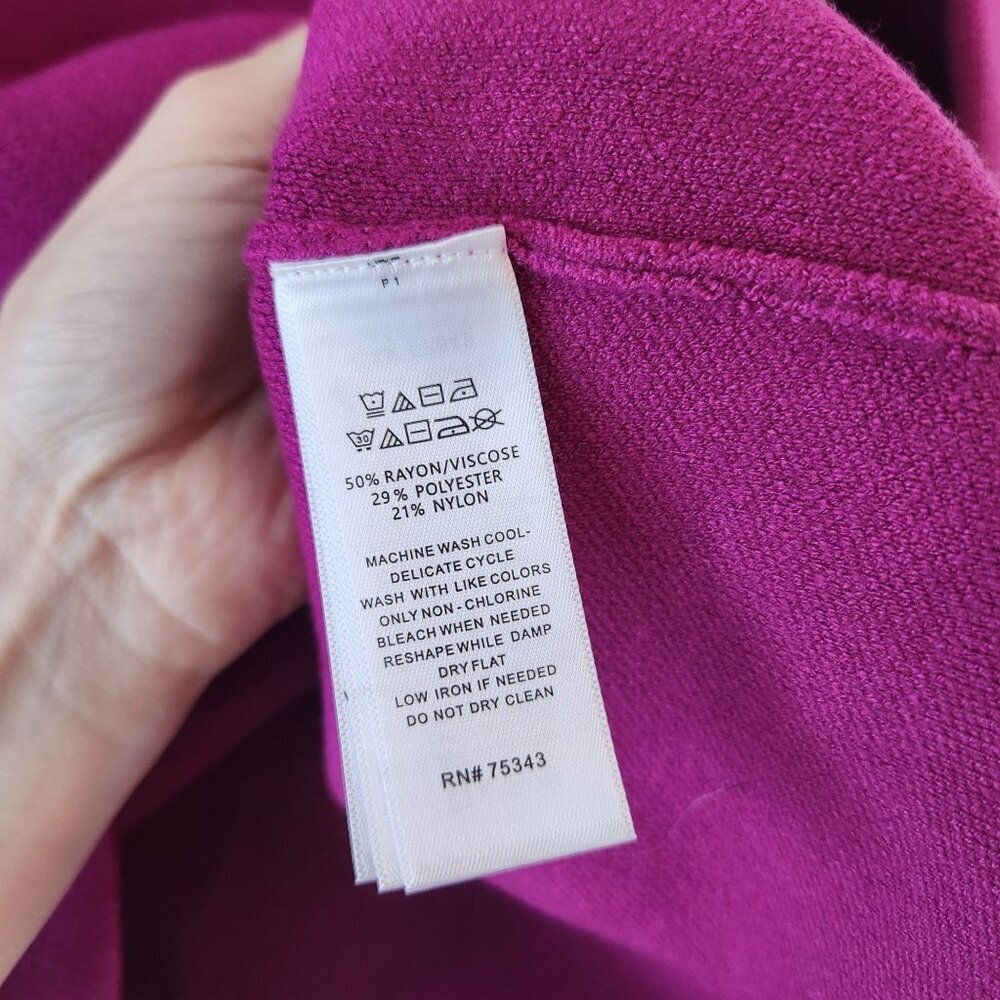 NWT Tahari Maroon Purple Mock Neck Sweater Jeweled Cuffs Women's S - Picture 9 of 9